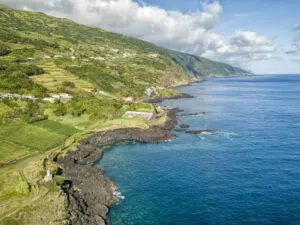 Azoren Sao Jorge Manadas Kust Groen Oceaan