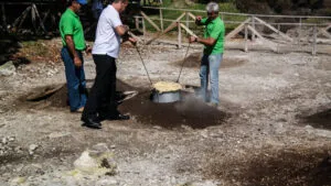 Azoren Sao Miguel Furnas Heet Waterbron Stoom Cultuur Koken