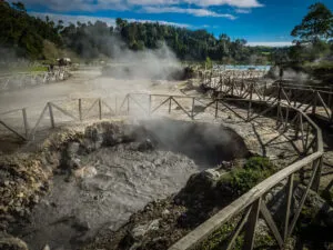 Azoren Sao Miguel Furnas Heet Waterbron Stoom Cultuur Koken