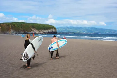 Azoren Sao Miguel Praia Do Areal Surfen Strand
