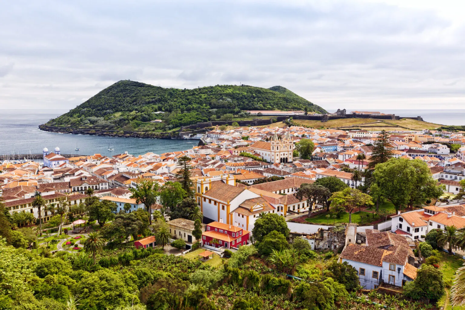 Azoren Terceira Angra Do Heroismo Stad Uitzicht Monte Brasil