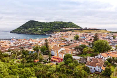 Azoren Terceira Angra Do Heroismo Stad Uitzicht Monte Brasil