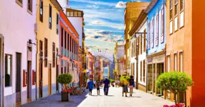 Canarische Eilanden wandelen door de stad San Cristobal De La Laguna