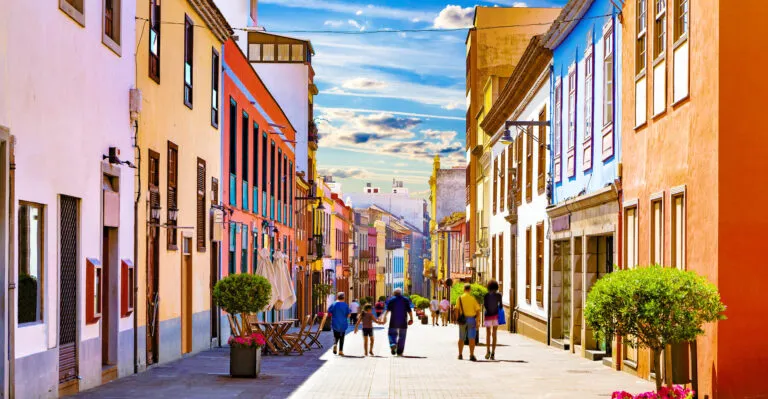Canarische Eilanden wandelen door de stad San Cristobal De La Laguna