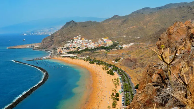 Canarische Eilanden Tenerife Strand Uitzicht Teresitas