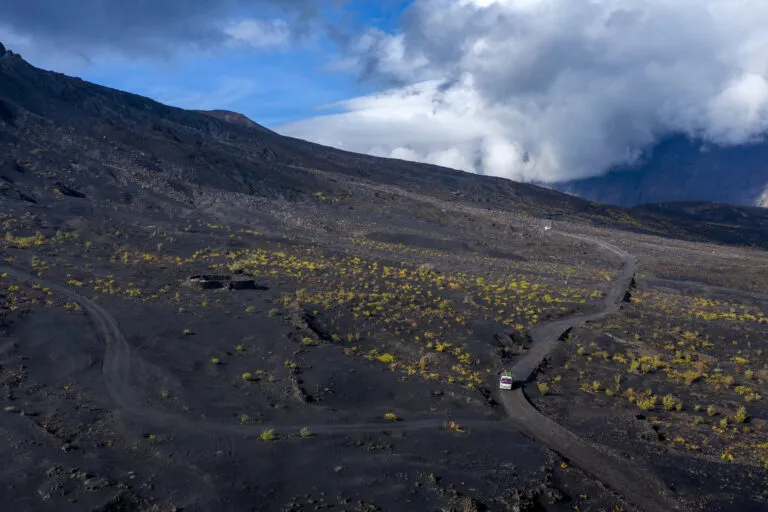 Kaapverdie Fogo Weg Naar Cha De Caldeiras Busje