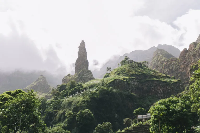 Uitzicht op het groene landschap van de Xoxo-vallei op het eiland Santo Antão