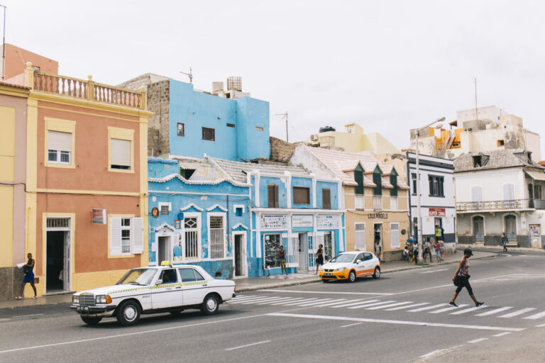 Kaapverdie Sao Vicente Gekleurde Huisjes Sfeer