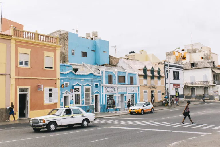 Kaapverdie Sao Vicente Gekleurde Huisjes Sfeer