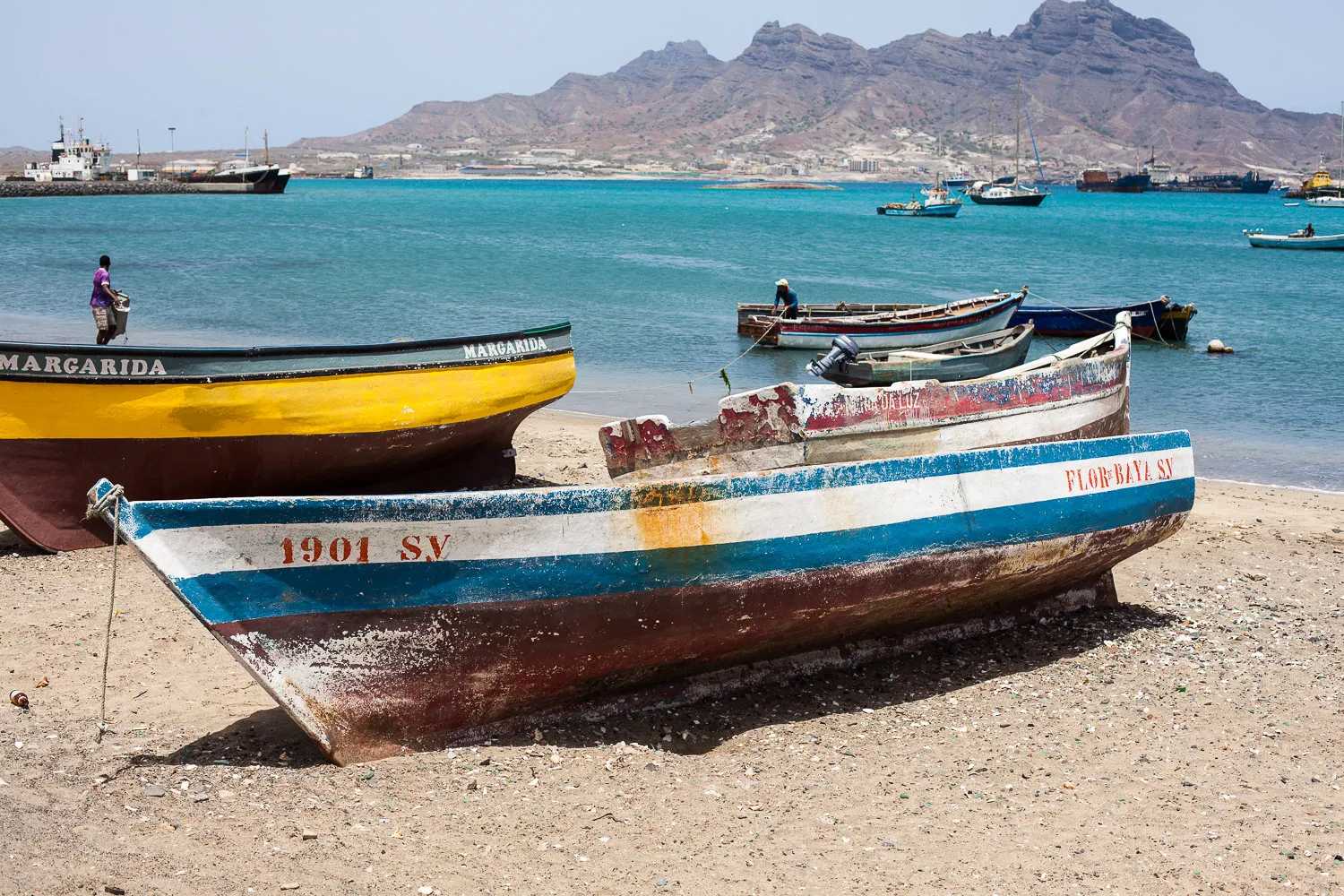 Kaapverdie Sao Vicente Strand Vissersboot
