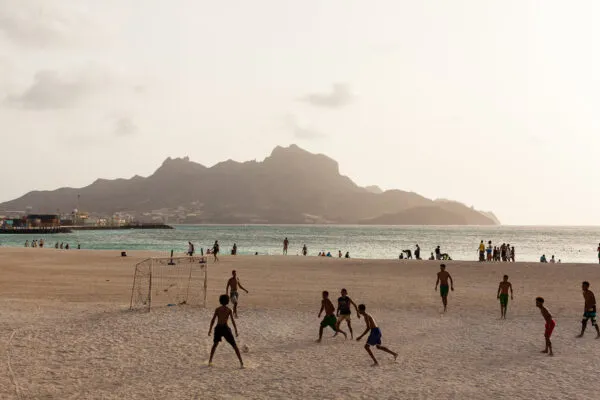 Kaapverdie Sao Vicente Strand Voetbal