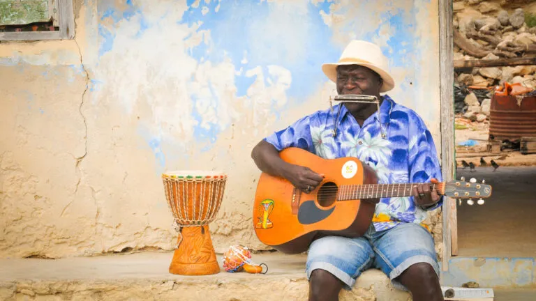 Kaapverdie Muziek Muzikant Gitaar Man Local