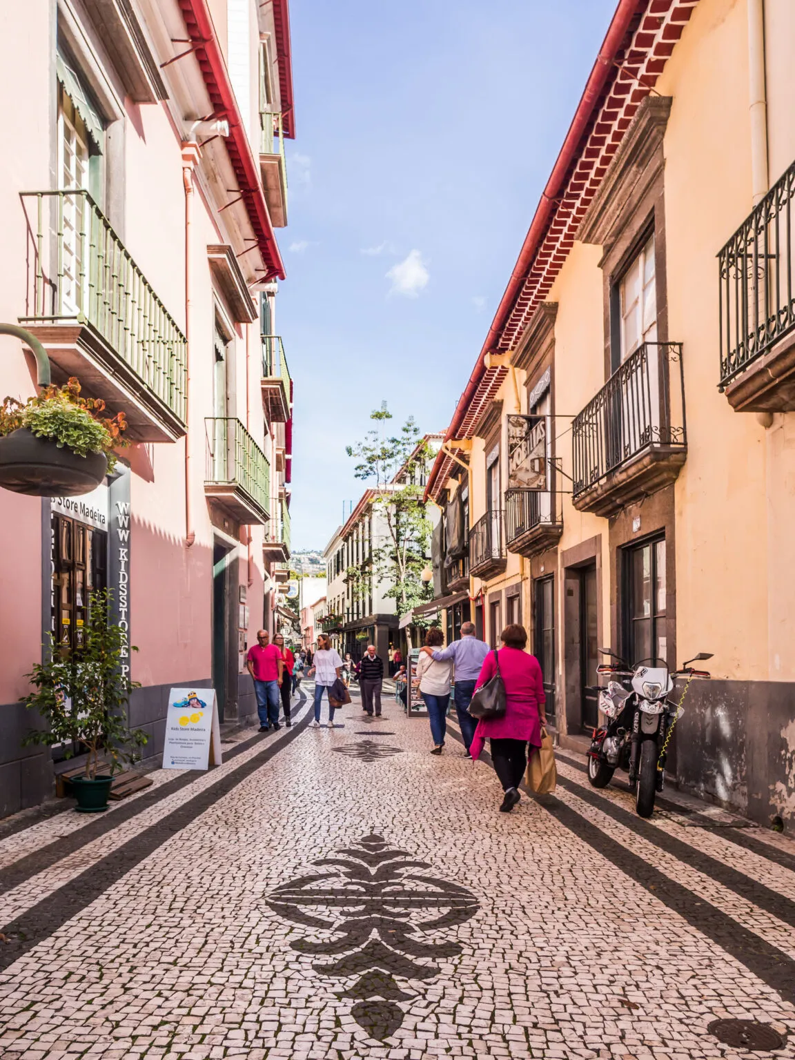 Een straat in Funchal op Madeira