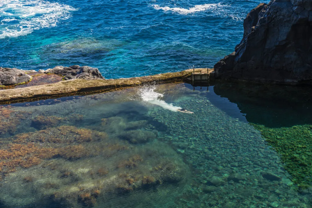 Madeira Lava Pools Natuurlijke Kust Zwembaden