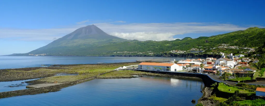 Pico Lajes Do Pico Stad Uitzicht Vulkaan eilanden Azoren