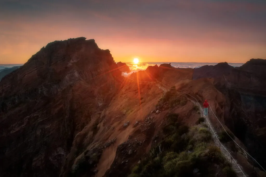 Zonsondergang op Pico Arieiro To Ruivo op Madeira